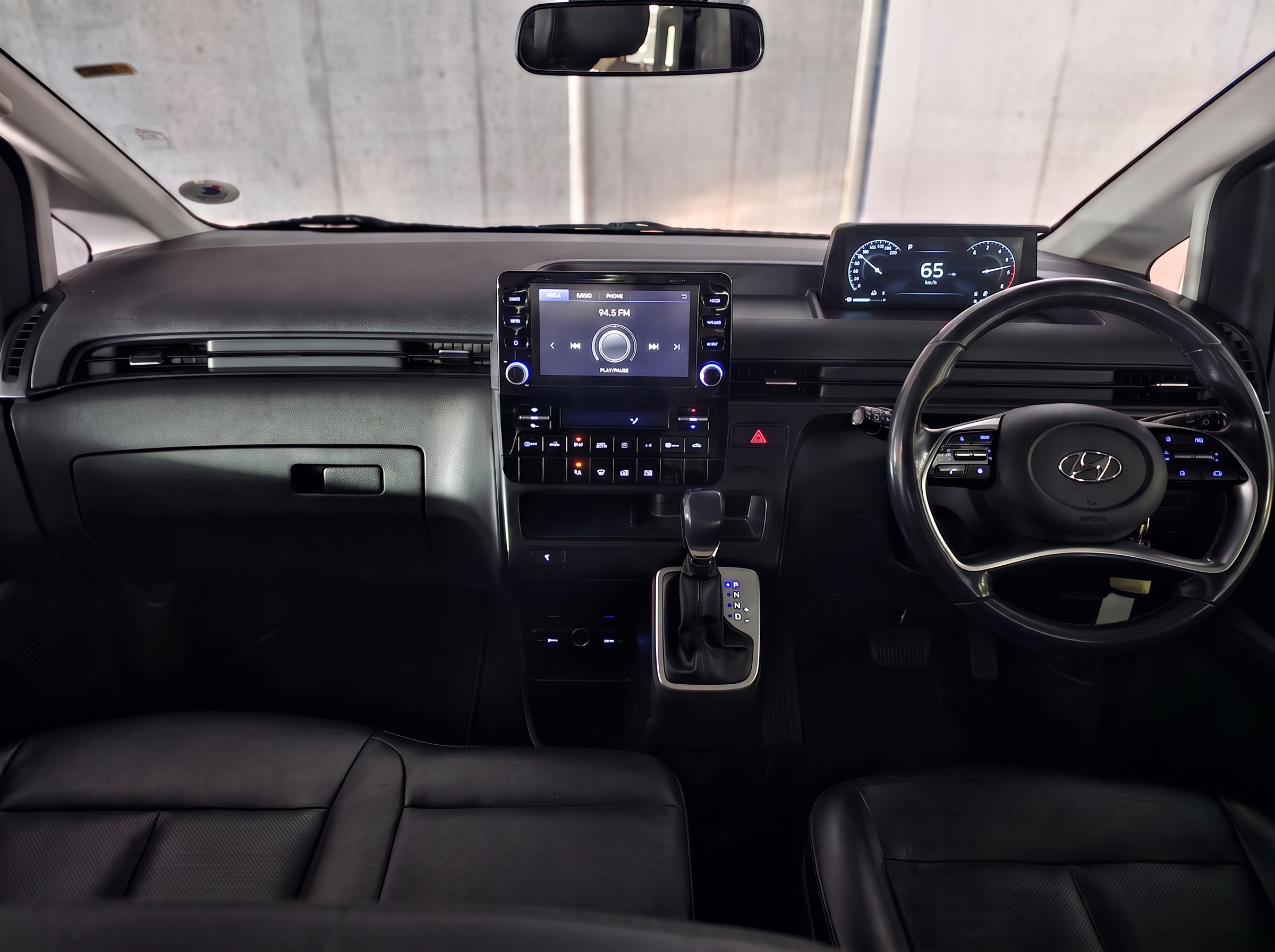 Premium leather lounge interior of the Hyundai Staria